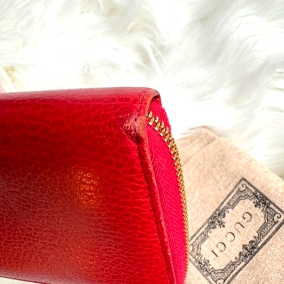 Authentic Gucci Marmont Pebbled Leather Zip Around Wallet - Picture 6 of 13